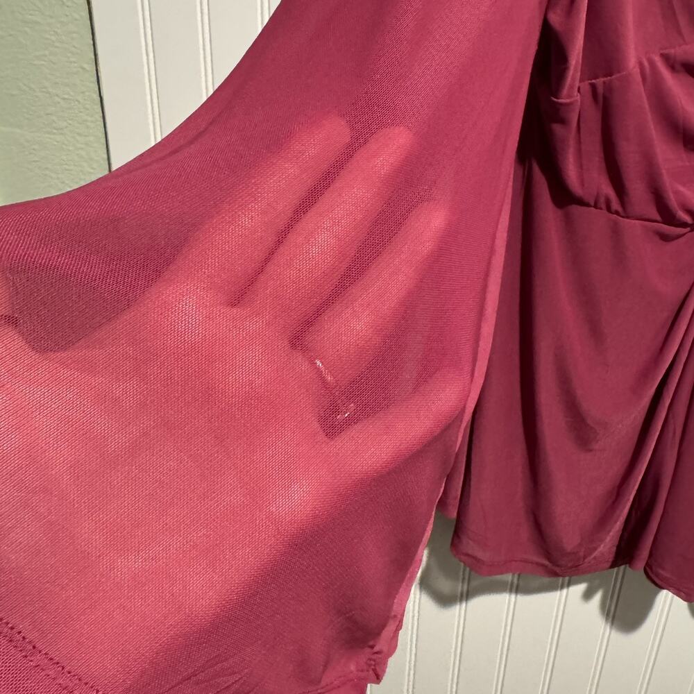 Torrid Stretch Mesh Twist V Neck Top Pink NEW Plus Size 5X - Picture 4 of 8